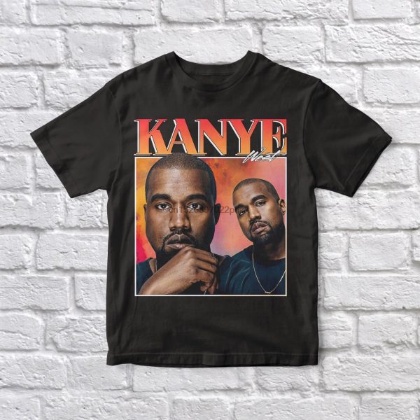 Kanye West 90s Vintage Unisex Black Tshirt men t shirt