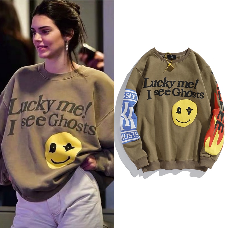 Kanye West Sweatshirts I See Ghost Pollover Hoodie Kendall Jenner Streetwear Stranger Things Sweatshirt Male